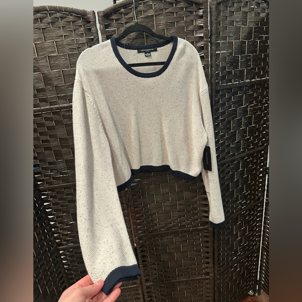 *NEW*Sz XL*French Connection* Mozart Cotton Crewneck Sweater
